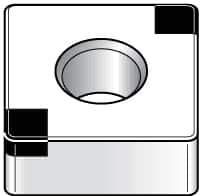 Kennametal - SNGA433 S0425 Grade KB5625 PCBN Turning Insert - TiAlN Finish, 90° Square, 1/2" Inscr Circle, 3/16" Thick, 3/64" Corner Radius - Eagle Tool & Supply