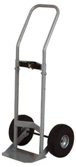Made in USA - 47" OAH Cylinder Hand Truck - Swept Back Handle, Steel, Full Pneumatic Wheels - Eagle Tool & Supply