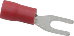 Ideal - #6 Stud, 22 to 18 AWG Compatible, Partially Insulated, Crimp Connection, Standard Fork Terminal - Eagle Tool & Supply