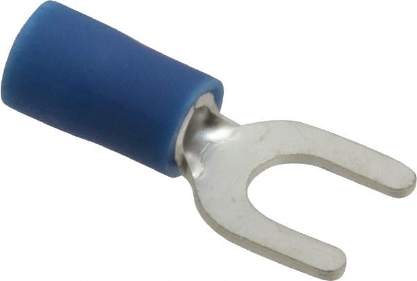 Ideal - #10 Stud, 16 to 14 AWG Compatible, Partially Insulated, Crimp Connection, Standard Fork Terminal - Eagle Tool & Supply