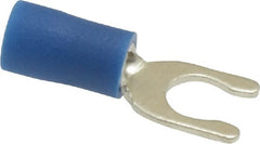 Ideal - #10 Stud, 16 to 14 AWG Compatible, Partially Insulated, Crimp Connection, Locking Fork Terminal - Eagle Tool & Supply