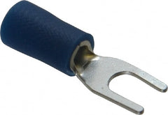 Ideal - #6 Stud, 16 to 14 AWG Compatible, Partially Insulated, Crimp Connection, Standard Fork Terminal - Eagle Tool & Supply