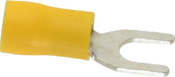 Ideal - #10 Stud, 12 to 10 AWG Compatible, Partially Insulated, Crimp Connection, Standard Fork Terminal - Eagle Tool & Supply