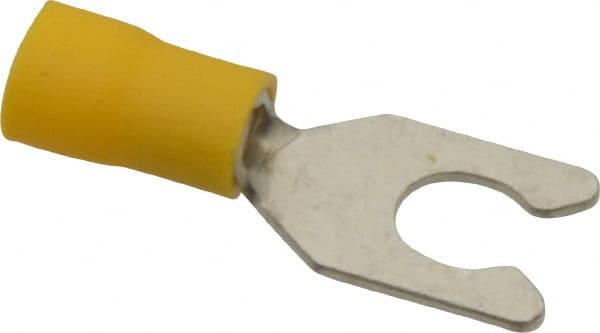 Ideal - 1/4" Stud, 12 to 10 AWG Compatible, Partially Insulated, Crimp Connection, Locking Fork Terminal - Eagle Tool & Supply