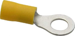 Ideal - 12-10 AWG Partially Insulated Crimp Connection Circular Ring Terminal - 1/4" Stud, 1.167" OAL x 0.512" Wide, Tin Plated Brass Contact - Eagle Tool & Supply