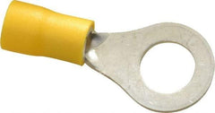 Ideal - 12-10 AWG Partially Insulated Crimp Connection Circular Ring Terminal - 5/16" Stud, 1.339" OAL x 0.512" Wide, Tin Plated Brass Contact - Eagle Tool & Supply