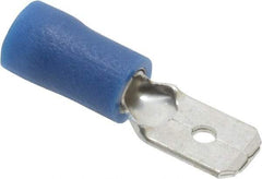 Ideal - 16 to 14 AWG, Vinyl, Fully Insulated, Male Wire Disconnect - 1/4 Inch Wide Tab, Blue, cUL Listed, RoHS Compliant, UL Listed - Eagle Tool & Supply