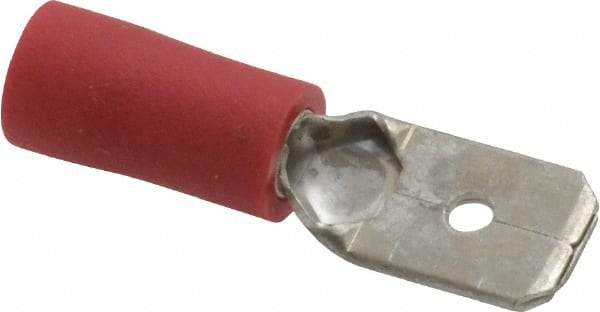 Ideal - 22 to 18 AWG, Vinyl, Fully Insulated, Male Wire Disconnect - 1/4 Inch Wide Tab, Red, cUL Listed, RoHS Compliant, UL Listed - Eagle Tool & Supply