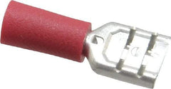 Ideal - 22 to 18 AWG, Vinyl, Fully Insulated, Female Wire Disconnect - 1/4 Inch Wide Tab, Red, cUL Listed, RoHS Compliant, UL Listed - Eagle Tool & Supply
