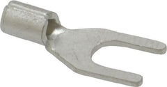 Ideal - #6 Stud, 22 to 18 AWG Compatible, Noninsulated, Crimp Connection, Standard Fork Terminal - Eagle Tool & Supply