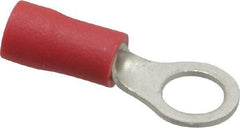 Ideal - 22-18 AWG Partially Insulated Crimp Connection Circular Ring Terminal - #10 Stud, 0.819" OAL x 0.394" Wide, Tin Plated Brass Contact - Eagle Tool & Supply