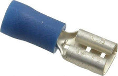 Ideal - 16 to 14 AWG, Vinyl, Fully Insulated, Female Wire Disconnect - 1/4 Inch Wide Tab, Blue, cUL Listed, RoHS Compliant, UL Listed - Eagle Tool & Supply