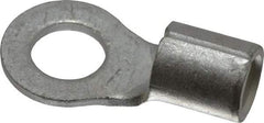 Ideal - 8 AWG Noninsulated Crimp Connection Circular Ring Terminal - 1/4" Stud, 0.937" OAL x 0.472" Wide, Tin Plated Brass Contact - Eagle Tool & Supply
