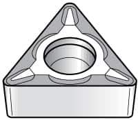 Kennametal - TCMT32.52 11 Grade KT315 Cermet Turning Insert - TiN/TiCN/TiN Finish, 60° Triangle, 3/8" Inscr Circle, 5/32" Thick, 1/32" Corner Radius - Eagle Tool & Supply