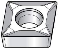 Kennametal - CCMT32.51 11 Grade KT325 Cermet Turning Insert - TiCN Finish, 80° Diamond, 3/8" Inscr Circle, 5/32" Thick, 1/64" Corner Radius - Eagle Tool & Supply