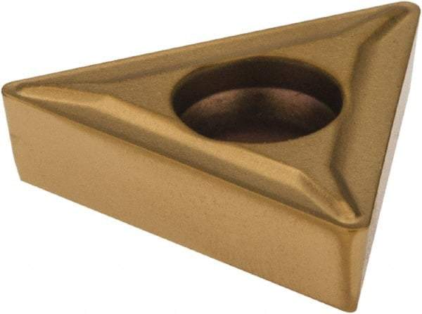 Kennametal - TCMT21.51 11 Grade KT315 Cermet Turning Insert - TiN/TiCN/TiN Finish, 60° Triangle, 1/4" Inscr Circle, 3/32" Thick, 1/64" Corner Radius - Eagle Tool & Supply