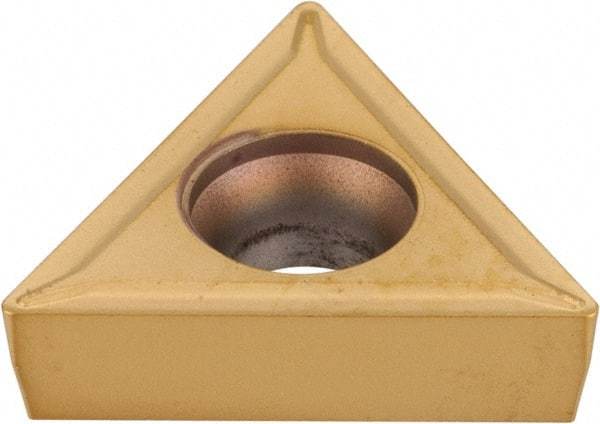 Kennametal - TCMT32.51 11 Grade KT315 Cermet Turning Insert - TiN/TiCN/TiN Finish, 60° Triangle, 3/8" Inscr Circle, 5/32" Thick, 1/64" Corner Radius - Eagle Tool & Supply