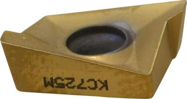 Kennametal - ANGT254 LG Grade KC725M Carbide Milling Insert - TiN/TiCN/TiN Finish, 1/4" Thick, 0.4mm Corner Radius - Eagle Tool & Supply
