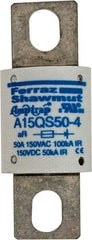 Ferraz Shawmut - 150 VAC/VDC, 50 Amp, Fast-Acting Semiconductor/High Speed Fuse - Bolt-on Mount, 2-21/32" OAL, 100 at AC, 50 at DC kA Rating, 1-1/8" Diam - Eagle Tool & Supply