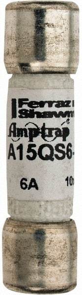 Ferraz Shawmut - 150 VAC/VDC, 6 Amp, Fast-Acting Semiconductor/High Speed Fuse - Clip Mount, 1-1/2" OAL, 100 at AC, 50 at DC kA Rating, 13/32" Diam - Eagle Tool & Supply