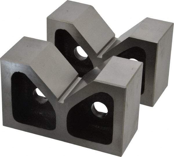 SPI - 2-7/16" Max Capacity, 90° Angle, Cast Iron V-Block - 5" Long x 2" Wide x 3-1/8" High, Sold as Matched Pair - Eagle Tool & Supply