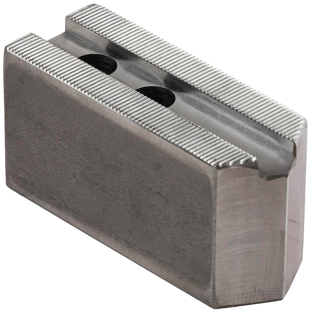 Dillon Manufacturing - Soft Lathe Chuck Jaws; Jaw Type: Square ; Material: Steel ; Jaw Interface Type: 1.5mm x 60 Serrated ; Maximum Compatible Chuck Diameter (Inch): 10 ; Minimum Compatible Chuck Diameter (Inch): 0 ; Overall Height (Inch): 3 - Exact Industrial Supply