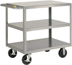 Little Giant - 3,600 Lb Capacity, 24" Wide x 53-1/2" Long x 36" High Shelf Cart - 3 Shelf, Steel - Eagle Tool & Supply