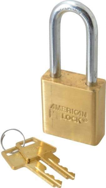 American Lock - 3/4" Shackle Clearance, Keyed Different Padlock - 5/16" Shackle Diam, Steel - Eagle Tool & Supply