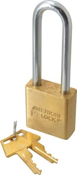 American Lock - 3/4" Shackle Clearance, Keyed Alike Padlock - 5/16" Shackle Diam, Steel - Eagle Tool & Supply