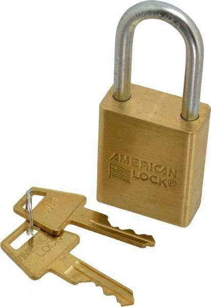 American Lock - 3/4" Shackle Clearance, Keyed Different Padlock - 1/4" Shackle Diam, Steel - Eagle Tool & Supply