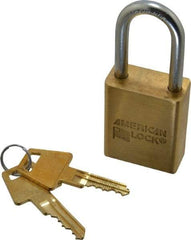 American Lock - 3/4" Shackle Clearance, Keyed Alike Padlock - 1/4" Shackle Diam, Steel - Eagle Tool & Supply