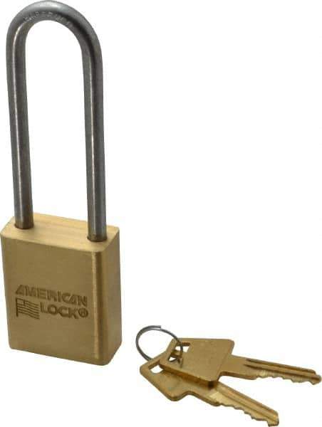 American Lock - 3/4" Shackle Clearance, Keyed Different Padlock - 1/4" Shackle Diam, Steel - Eagle Tool & Supply