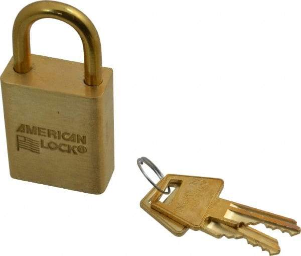 American Lock - 3/4" Shackle Clearance, Keyed Alike Padlock - 1/4" Shackle Diam, Steel - Eagle Tool & Supply