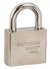 American Lock - 1-1/4" Shackle Clearance, Keyed Alike Wide Clearance Padlock - 7/16" Shackle Diam, Steel - Eagle Tool & Supply