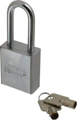 American Lock - 3/4" Shackle Clearance, Keyed Different Tubular Padlock - 5/16" Shackle Diam, Steel - Eagle Tool & Supply