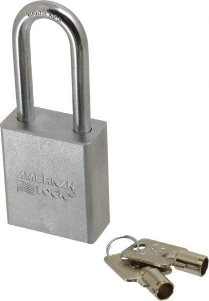 American Lock - 3/4" Shackle Clearance, Keyed Alike Tubular Padlock - 5/16" Shackle Diam, Steel - Eagle Tool & Supply