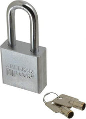 American Lock - 3/4" Shackle Clearance, Keyed Different Tubular Padlock - 3/8" Shackle Diam, Steel - Eagle Tool & Supply