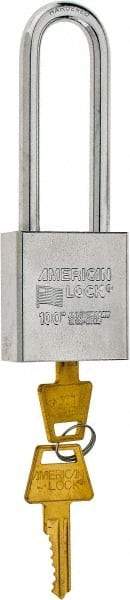 American Lock - 3/4" Shackle Clearance, Keyed Different Tubular Padlock - 3/8" Shackle Diam, Steel - Eagle Tool & Supply