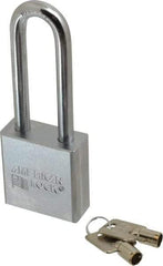 American Lock - 3/4" Shackle Clearance, Keyed Alike Tubular Padlock - 3/8" Shackle Diam, Steel - Eagle Tool & Supply