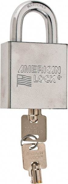 American Lock - 3/4" Shackle Clearance, Keyed Alike Tubular Padlock - 7/16" Shackle Diam, Steel - Eagle Tool & Supply