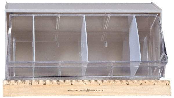 Quantum Storage - 11-7/8" Wide x 5-15/16" High x 5-1/4" Deep, Small Parts Tip Out Stacking Bin Organizer - Polystyrene Frame, 1 Compartments, 11" Wide x 5-1/4" High Bin - Eagle Tool & Supply