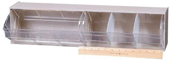 Quantum Storage - 23-5/8" Wide x 5-15/16" High x 5-1/4" Deep, Small Parts Tip Out Stacking Bin Organizer - Polystyrene Frame, 2 Compartments, 11" Wide x 5-1/4" High Bin - Eagle Tool & Supply