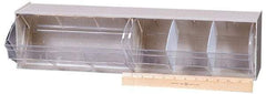 Quantum Storage - 23-5/8" Wide x 5-15/16" High x 5-1/4" Deep, Small Parts Tip Out Stacking Bin Organizer - Polystyrene Frame, 2 Compartments, 11" Wide x 5-1/4" High Bin - Eagle Tool & Supply
