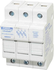 Ferraz Shawmut - 3 Pole, 600 VAC/VDC, 30 Amp, DIN Rail Mount Fuse Holder - Compatible with CC Class, 2.07 Inch Wide Fuse - Eagle Tool & Supply