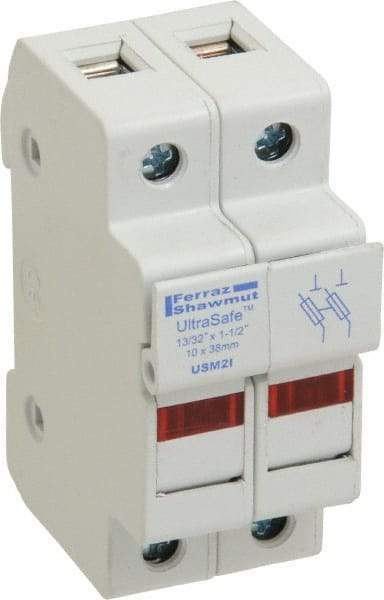 Ferraz Shawmut - 2 Pole, 1000 VDC and 800 VAC, 30 Amp, DIN Rail Mount Fuse Holder - Compatible with CC Class, 1-1/2 Inch Long x 1.38 Inch Wide and 13/32 Inch Diameter Fuse - Eagle Tool & Supply