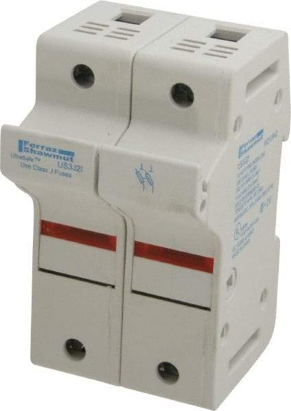 Ferraz Shawmut - 2 Pole, 600 VAC/VDC, 30 Amp, DIN Rail Mount Fuse Holder - Compatible with J Class, 58mm Long x 2.56 Inch Wide and 22mm Diameter Fuse - Eagle Tool & Supply