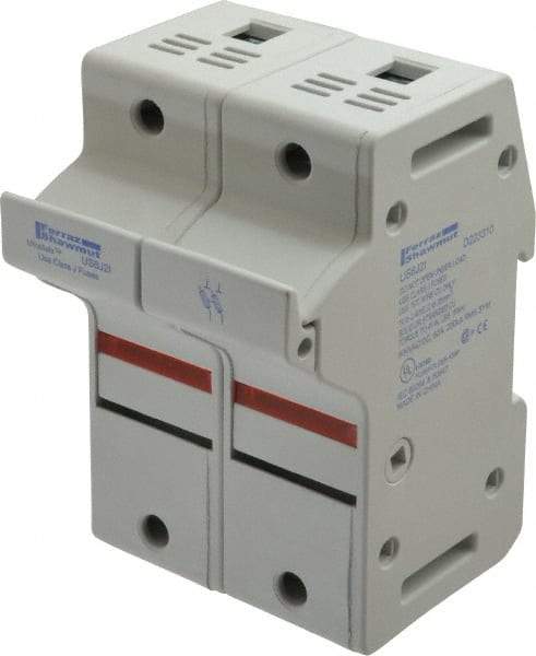 Ferraz Shawmut - 2 Pole, 600 VAC/VDC, 60 Amp, DIN Rail Mount Fuse Holder - Compatible with J Class, 58mm Long x 2.56 Inch Wide and 22mm Diameter Fuse - Eagle Tool & Supply