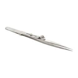 Value Collection - 5-1/2" OAL Diamond Tweezers - Fine Point with Slide Lock - Eagle Tool & Supply