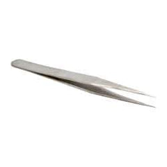 Value Collection - 5" OALmm-SS Precision Tweezers - General Utility, Fine Point, Narrow Shank - Eagle Tool & Supply