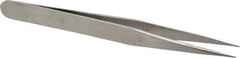 Value Collection - 5" OALmm-SA Precision Tweezers - General Utility, Fine Point, Narrow Shank - Eagle Tool & Supply